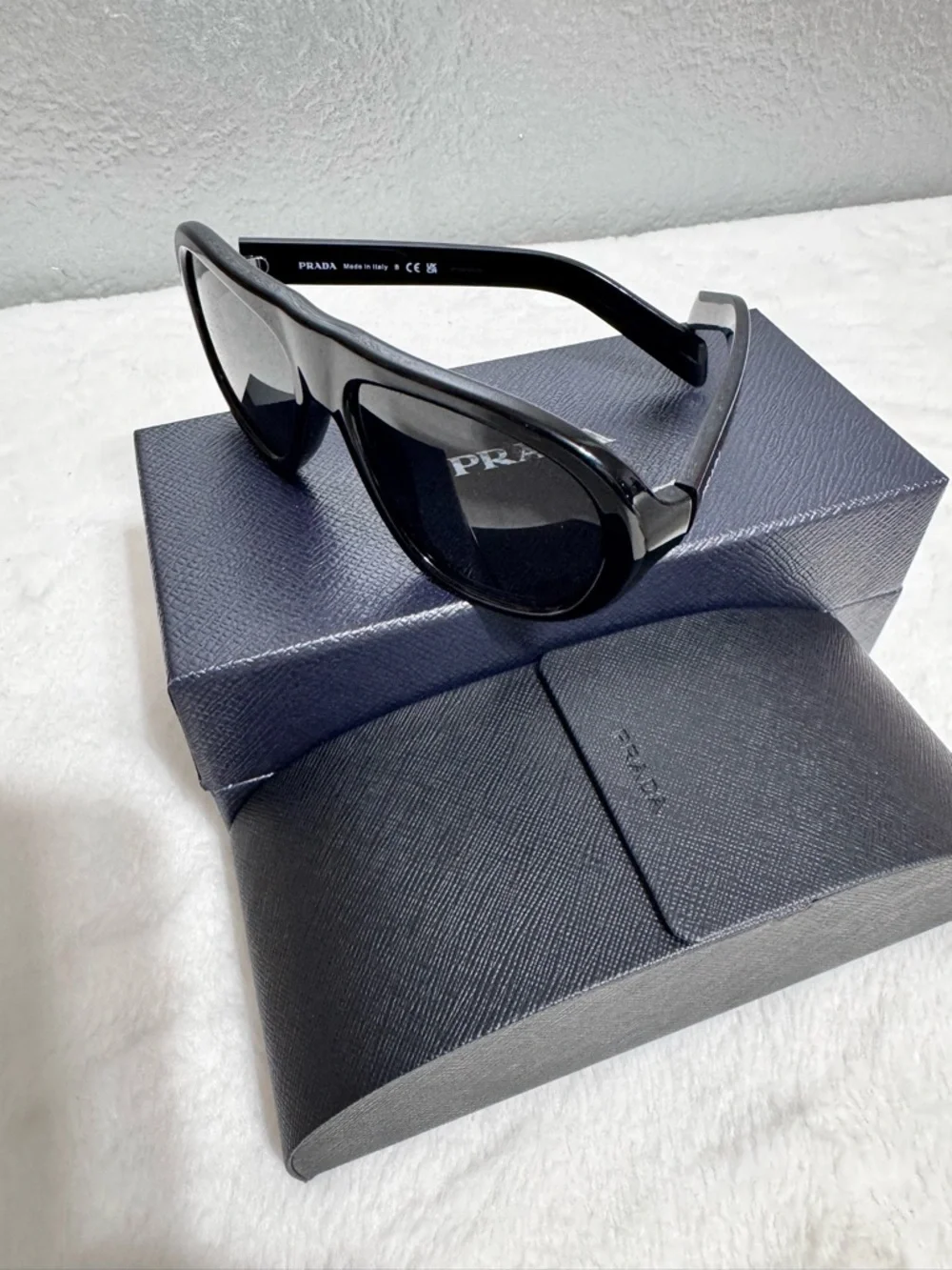 Prada Black Gloss Aviator Sunglasses - Picture 4 of 17